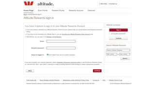 
                            3. Westpac Altitude Rewards - Sign In