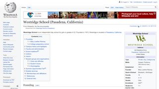 
                            6. Westridge School (Pasadena) - Wikipedia