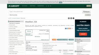 
                            8. WestStein, SIA, 40103612910 - company data