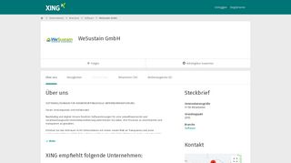 
                            9. WeSustain GmbH als Arbeitgeber | XING Unternehmen