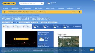 
                            11. Wetter Dietzhölztal: 3-Tage Übersicht | wetter.com