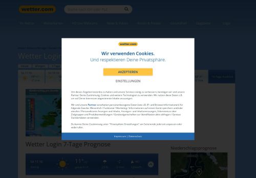 
                            3. Wetter Login: 7-Tage Prognose | wetter.com