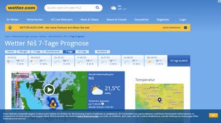 
                            10. Wetter Niš: 7-Tage Prognose | wetter.com