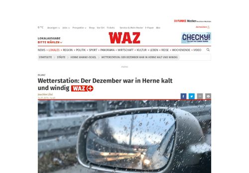 
                            13. Wetterstation: Der Dezember war in Herne kalt und windig | waz.de ...