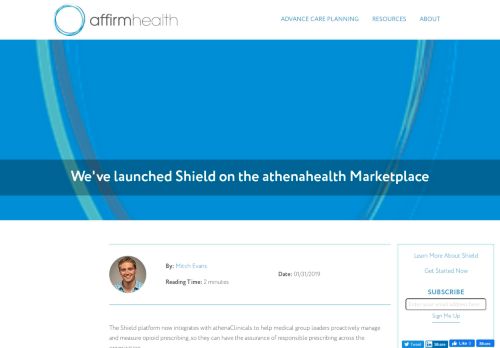 
                            12. We've launched Shield on the athenahealth Marketplace - AffirmHealth