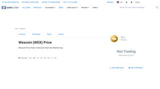 
                            4. Wexcoin (WEX) Price, Chart, Value & Market Cap | ...