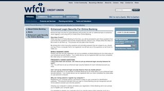 
                            7. WFCU Credit Union - Enhanced Login Security For Online Banking