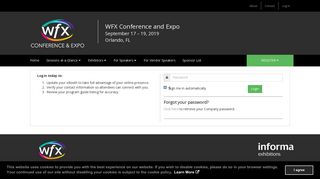 
                            6. WFX Conference and Expo 2019: Exhibitor Login