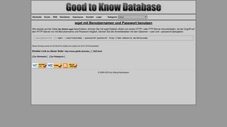 
                            7. wget mit Benutzernamen und Passwort benutzen - Good to Know ...