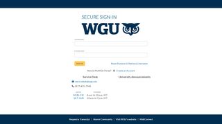 
                            8. WGU Student Portal - Login