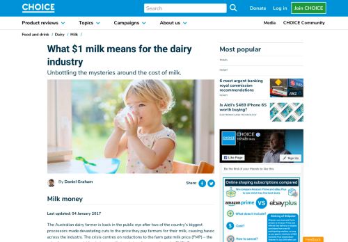 
                            12. What $1 milk means for the Australian dairy industry - CHOICE