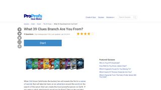 
                            9. What 39 Clues Branch Are You From? - ProProfs Quiz