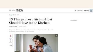 
                            10. What Airbnb Hosts Need to Have in the Kitchen | Travel + Leisure