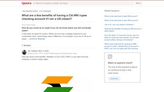 
                            6. What are a few benefits of having a Citi NRI rupee checking ...