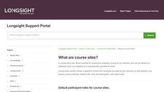 
                            8. What are course sites? | Sakai 11 User Guide | Longsight Support Portal