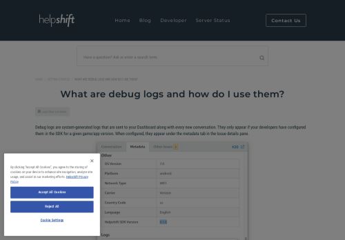 
                            8. What are debug logs and how do I use them? - Helpshift Knowledge ...