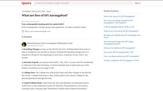 
                            8. What are fees of SPI Aurangabad? - Quora