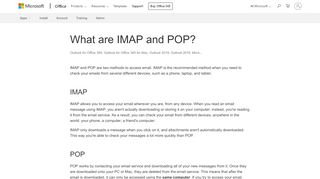 
                            6. What are IMAP and POP? - Office Support