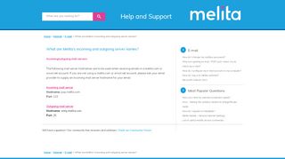 
                            5. What are Melita's incoming and outgoing server names? | Melita ...