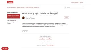 
                            9. What are my login details for the app? – FOODit