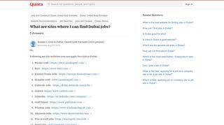 
                            9. What are sites where I can find Dubai jobs? - Quora