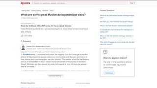 
                            8. What are some great Muslim dating/marriage sites? - Quora