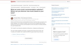 
                            9. What are some music recommendation websites? Where can you ...