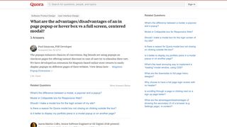 
                            3. What are the advantages/disadvantages of an in page popup or hover ...