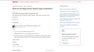 
                            4. What are the Bajaj Finserv Experia login credentials? - Quora