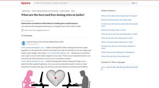 
                            11. What are the best and free dating sites in India? - Quora