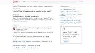 
                            12. What are the best chat rooms without registration? - Quora