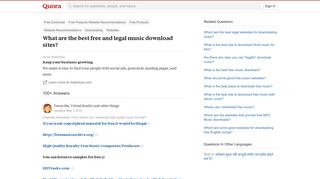 
                            12. What are the best free and legal music download sites? - Quora