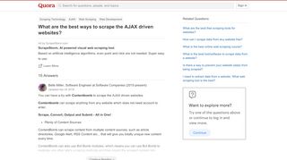 
                            4. What are the best ways to scrape the AJAX driven websites? - Quora