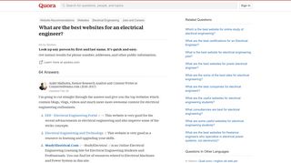 
                            11. What are the best websites for an electrical engineer? - Quora