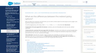 
                            8. What are the differences between the redirect policy options?