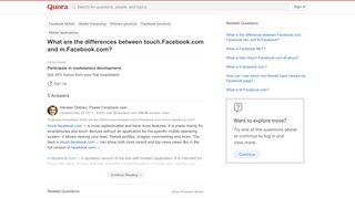 
                            11. What are the differences between touch.Facebook.com and m.Facebook ...