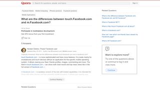 
                            6. What are the differences between touch.Facebook.com and ...