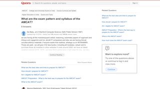 
                            5. What are the exam pattern and syllabus of the AMCAT? - Quora