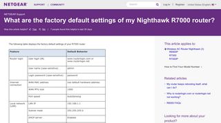 
                            9. What are the factory default settings of my Nighthawk R7000 router ...