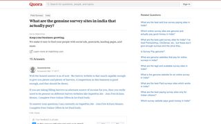 
                            9. What are the genuine survey sites in india that actually pay? - Quora