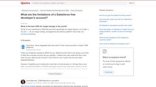 
                            10. What are the limitations of a Salesforce free developer's account ...