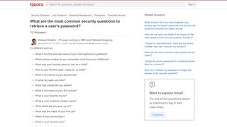 
                            1. What are the most common security questions to retrieve a user's ...