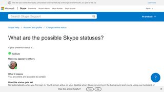
                            4. What are the possible Skype statuses? | Skype Support