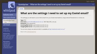 
                            8. What are the settings I need to set up my Exetel email? - Whirlpool