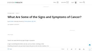 
                            4. What Are the Signs and Symptoms That Suggest Cancer? | Everyday ...