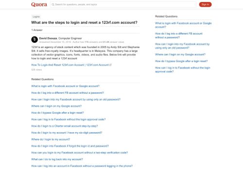 
                            9. What are the steps to login and reset a 123rf.com account? - Quora