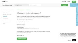 
                            1. What are the steps to sign up? | Uber Partner Help