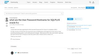 
                            12. what are the User Password Hostname for SQLPLUS oracle 9.x ...