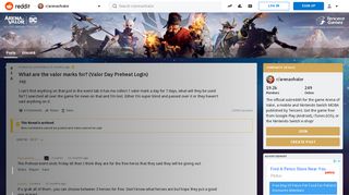 
                            1. What are the valor marks for? (Valor Day Preheat Login ...