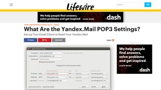 
                            10. What Are the Yandex.Mail POP3 Settings? - Lifewire